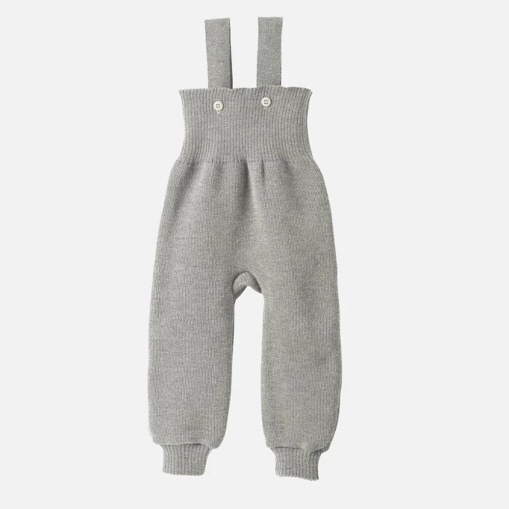 Disana Toddler/Kids Wool Dungarees - Grey, 2/3 Unisex, Warm Layer, Knit